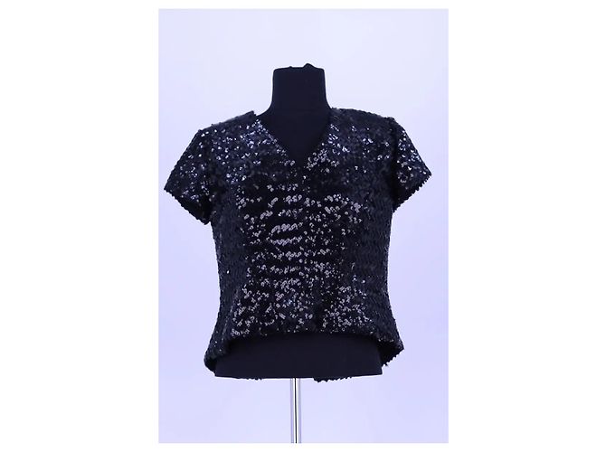 Autre Marque Camicetta Natan nera con paillettes Nero - vista 2