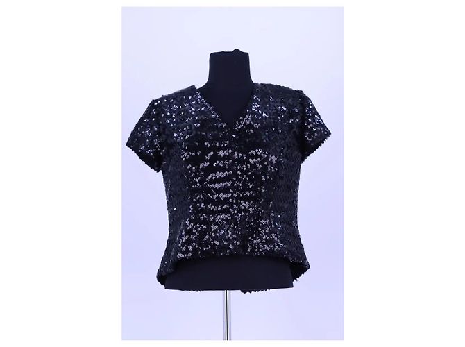 Autre Marque Camicetta Natan nera con paillettes Nero - vista 3