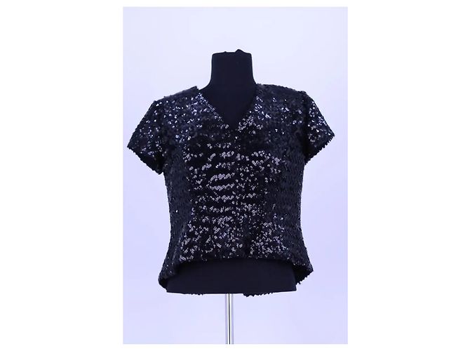 Autre Marque Camicetta Natan nera con paillettes Nero - vista 4
