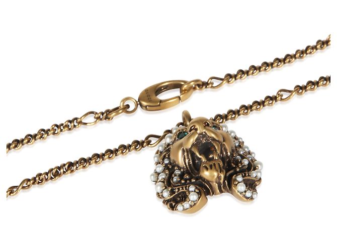 Pendente testa di leone placcato oro Gucci - vista 2