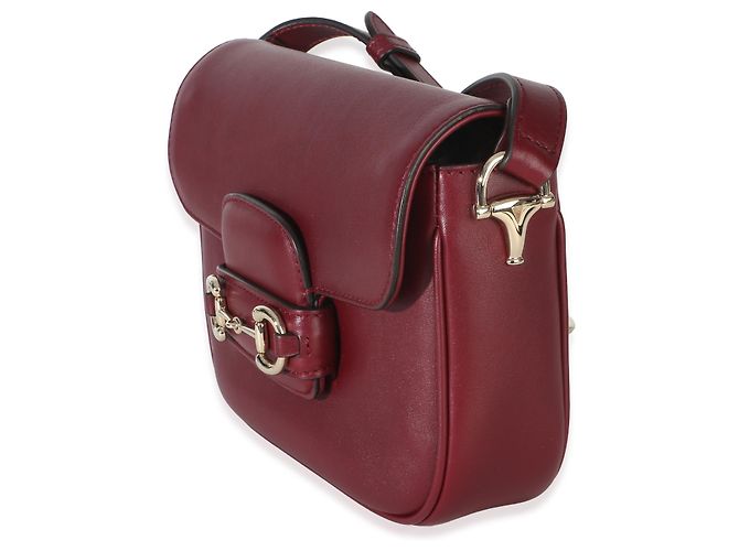 Borsa a tracolla piccola Gucci Red Soft Calfskin Horsebit 1955 Rosso - vista 3