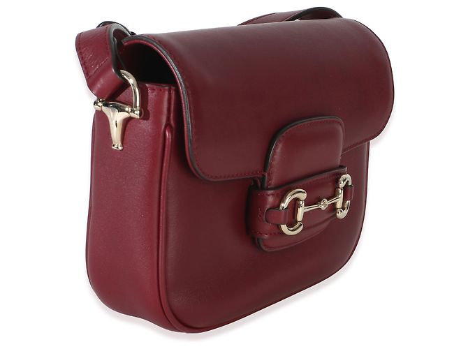 Borsa a tracolla piccola Gucci Red Soft Calfskin Horsebit 1955 Rosso - vista 4