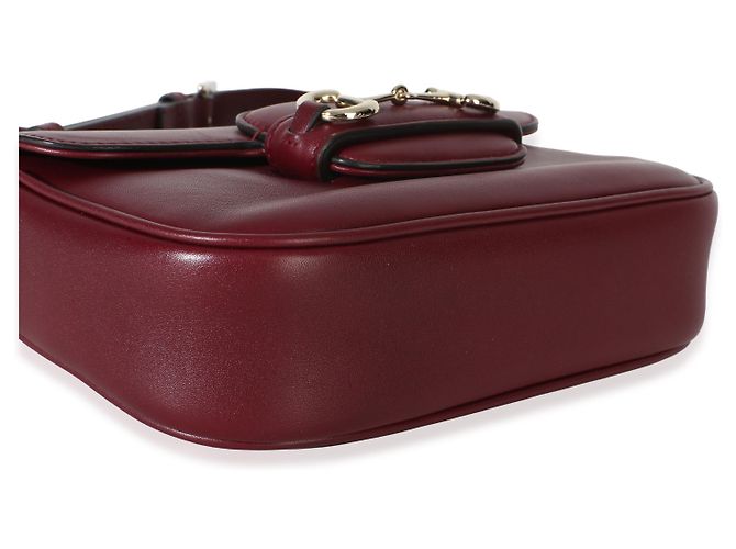 Borsa a tracolla piccola Gucci Red Soft Calfskin Horsebit 1955 Rosso - vista 7