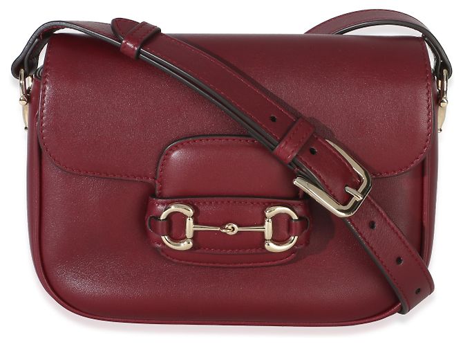 Borsa a tracolla piccola Gucci Red Soft Calfskin Horsebit 1955 Rosso - vista 8