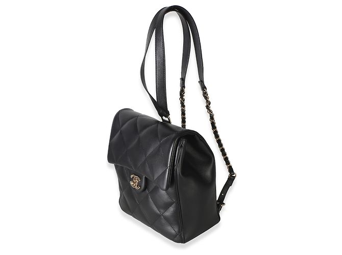 Gabrielle Zaino Chanel Black Quilted Lambskin CC Easy Carry Nero - vista 3
