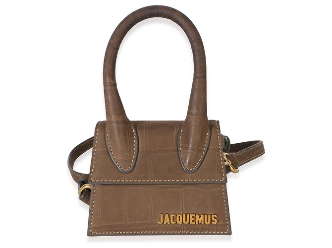 Le Chiquito Jacquemus in scamosciato marrone con stampa coccodrillo - vista 8