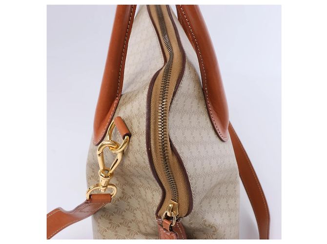 Céline Borsa a 2 vie in tela Macadam e pelle Celine, beige - vista 4