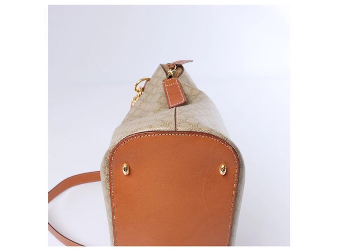 Céline Borsa a 2 vie in tela Macadam e pelle Celine, beige - vista 8
