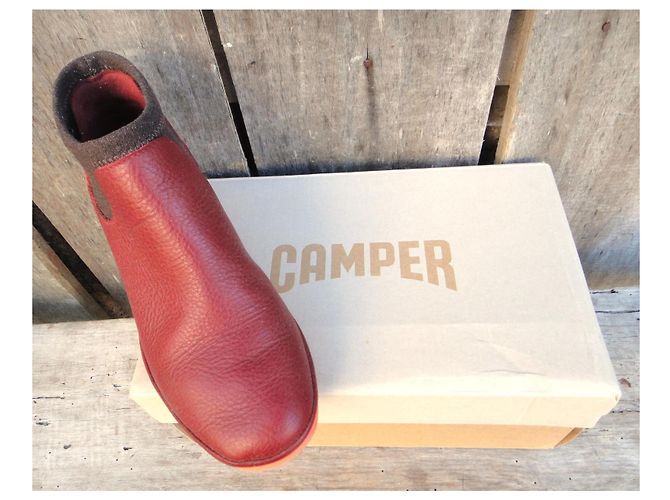 Autre Marque Botas Camper de cuero rojo Roja - vista 3