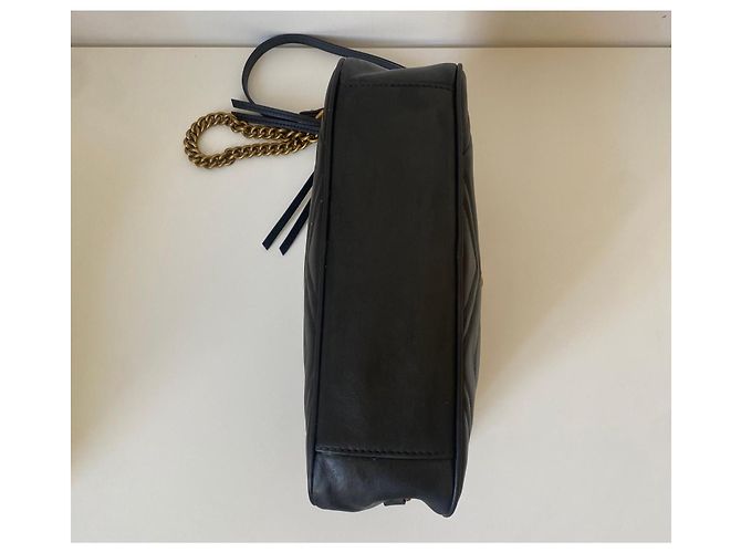 Gucci Marmont Borsa a Tracolla in Pelle Nera Nero - vista 10
