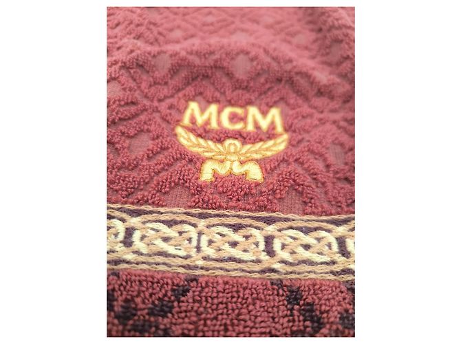 Mouchoir Serviette MCM en coton marron - vue 2