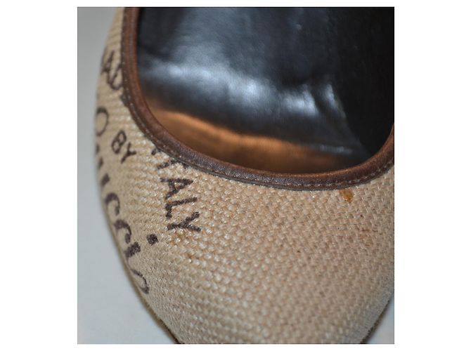 Gucci High Heels aus beigeem Canvas mit Logo Braun - Ansicht 3