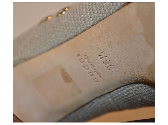Gucci High Heels aus beigeem Canvas mit Logo Braun - Ansicht 6