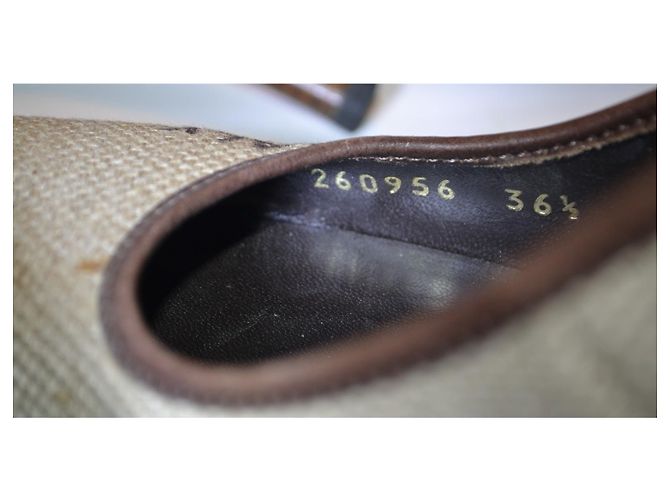 Gucci High Heels aus beigeem Canvas mit Logo Braun - Ansicht 8