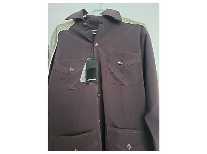 Autre Marque Camicia Ahluwalia marrone a maniche lunghe con inserti a quadri Multicolore - vista 2