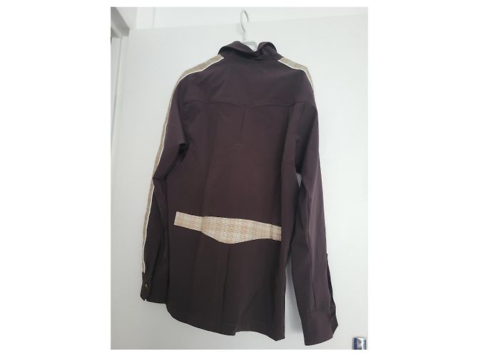 Autre Marque Camicia Ahluwalia marrone a maniche lunghe con inserti a quadri Multicolore - vista 3