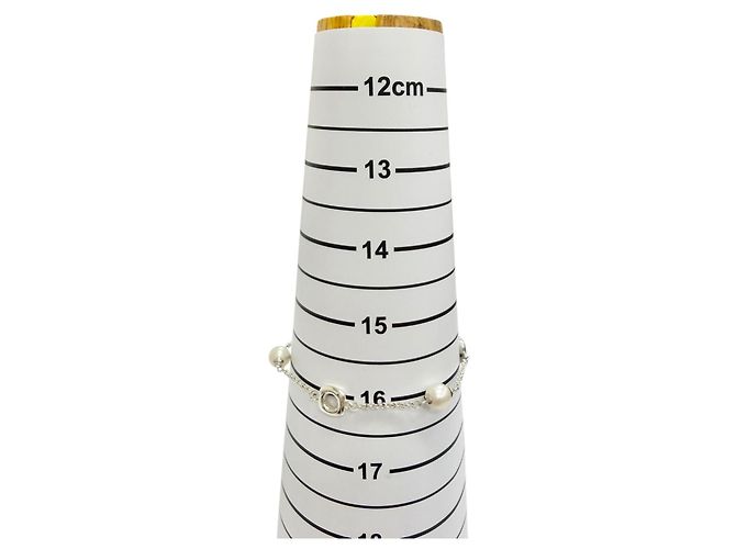 Pulseira Tiffany & Co. de pérolas de água doce e corrente de elos Anchor quadrados Prata Branco - vista 6