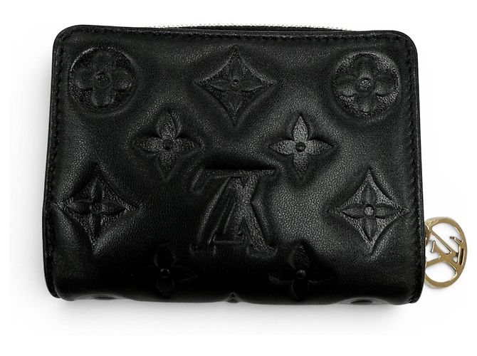 Coussin Louis Vuitton Bi-Fold Wallet aus schwarzem Lammleder - Ansicht 3