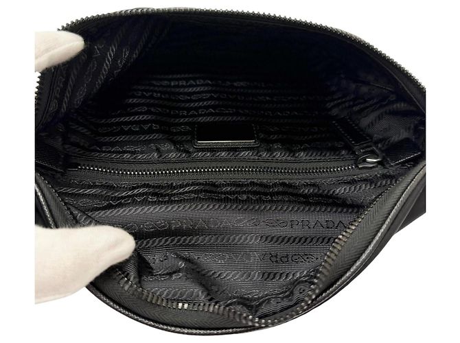 Saffiano Borsa a tracolla Prada 2VL033 con logo Triangle Nero - vista 6