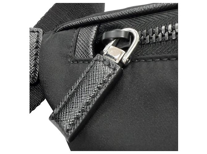 Saffiano Borsa a tracolla Prada 2VL033 con logo Triangle Nero - vista 9