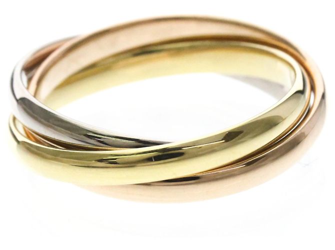 Anello Cartier Trinity in oro giallo rosa e bianco D'oro - vista 3