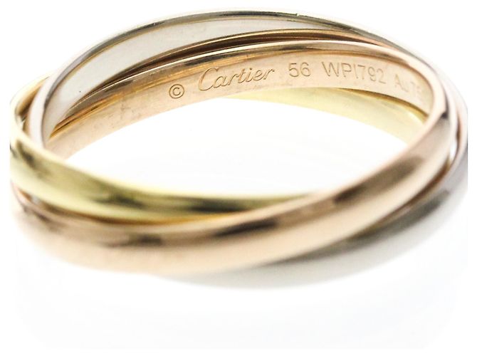 Anello Cartier Trinity in oro giallo rosa e bianco D'oro - vista 7