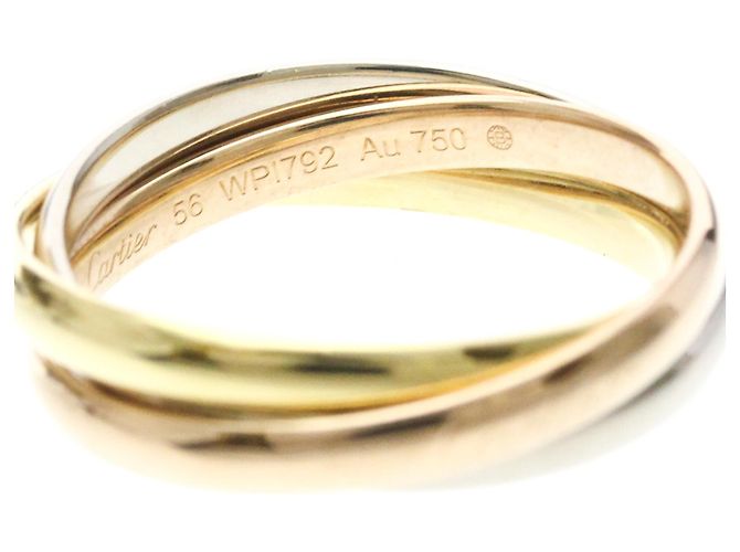 Anello Cartier Trinity in oro giallo rosa e bianco D'oro - vista 8