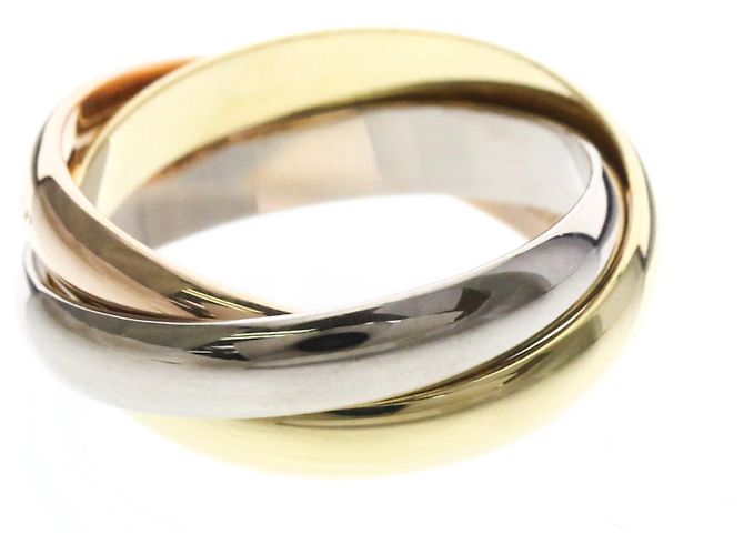 Anello Trinity Cartier in oro rosa giallo e bianco 18K D'oro - vista 2
