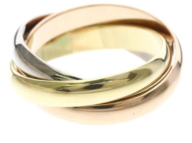 Anello Trinity Cartier in oro rosa giallo e bianco 18K D'oro - vista 3