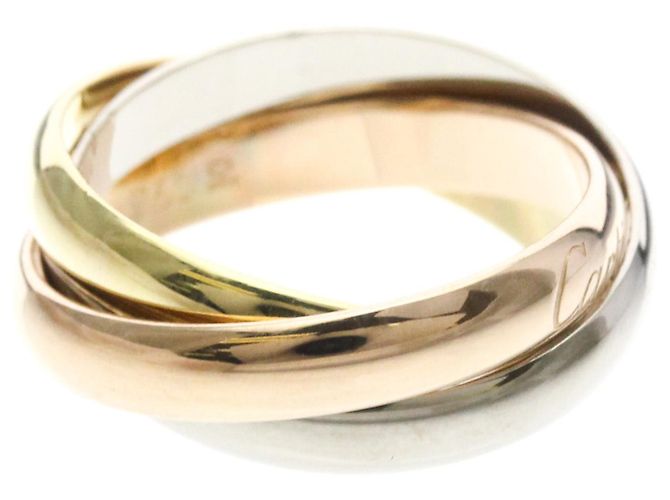 Anello Trinity Cartier in oro rosa giallo e bianco 18K D'oro - vista 4
