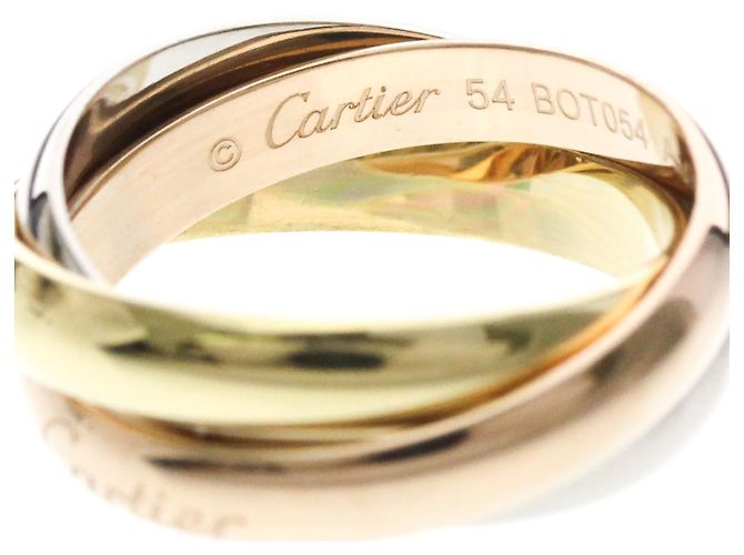 Anello Trinity Cartier in oro rosa giallo e bianco 18K D'oro - vista 7