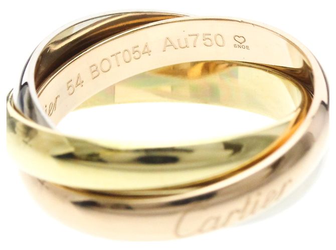 Anello Trinity Cartier in oro rosa giallo e bianco 18K D'oro - vista 8