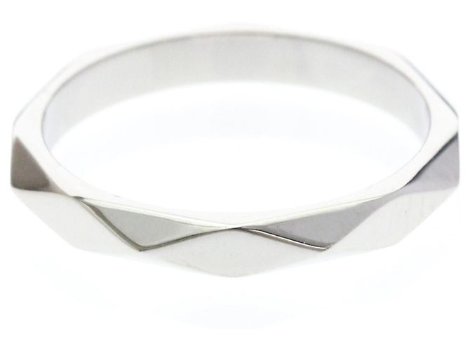 Boucheron Faceted Platinum Band Ring Silber - Ansicht 3