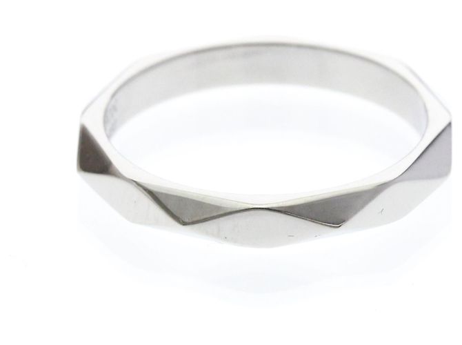 Boucheron Faceted Platinum Band Ring Silber - Ansicht 4