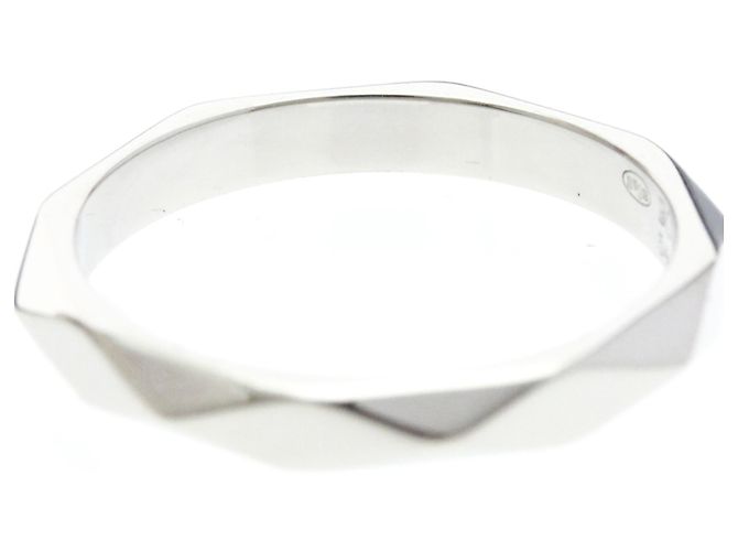 Boucheron Faceted Platinum Band Ring Silber - Ansicht 6