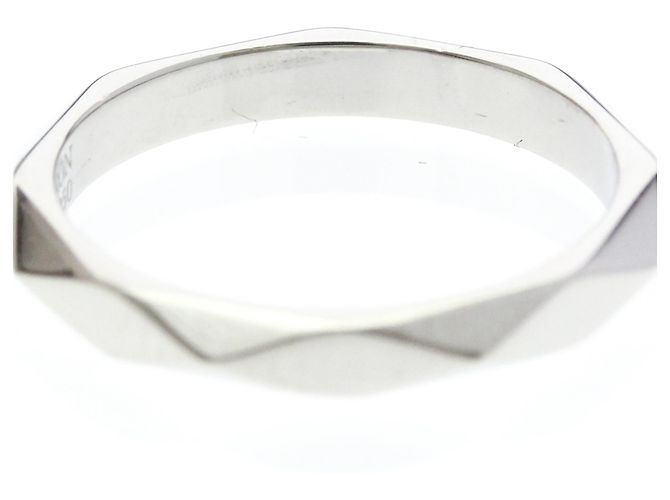 Boucheron Faceted Platinum Band Ring Silber - Ansicht 8
