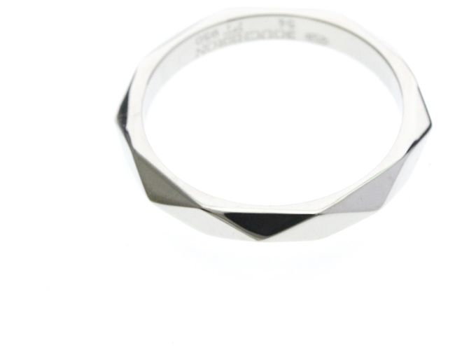 Boucheron Faceted Platinum Band Ring Silber - Ansicht 9