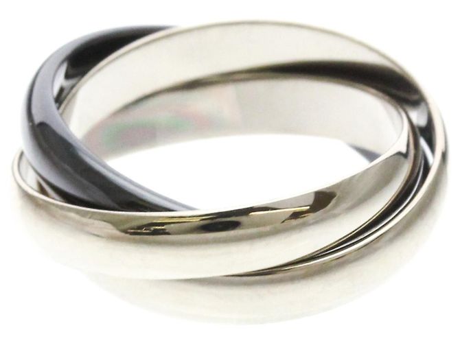 Anello Trinity di Cartier in oro bianco e ceramica Argento - vista 3