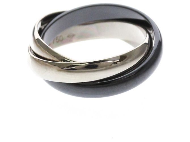 Anello Trinity di Cartier in oro bianco e ceramica Argento - vista 4