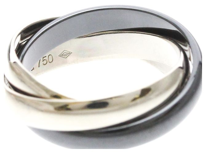 Anello Trinity di Cartier in oro bianco e ceramica Argento - vista 5