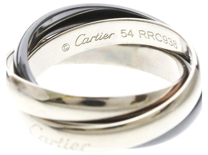 Anello Trinity di Cartier in oro bianco e ceramica Argento - vista 7