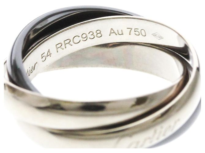 Anello Trinity di Cartier in oro bianco e ceramica Argento - vista 8