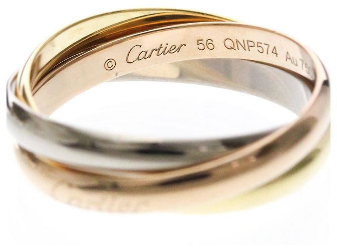 Anello Cartier Trinity in oro rosa bianco e giallo D'oro - vista 7