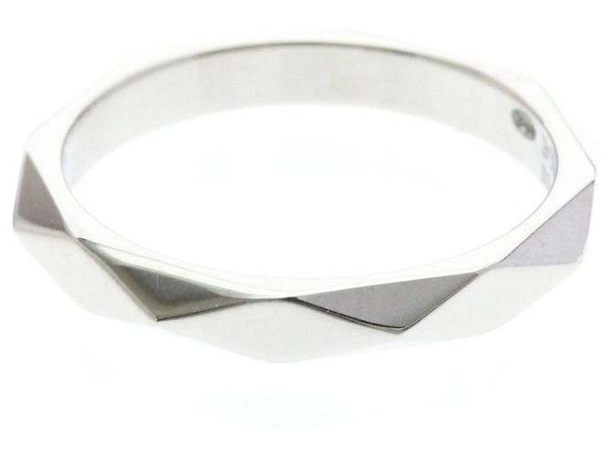 Boucheron Faceted Platinum Band Ring Silber - Ansicht 2