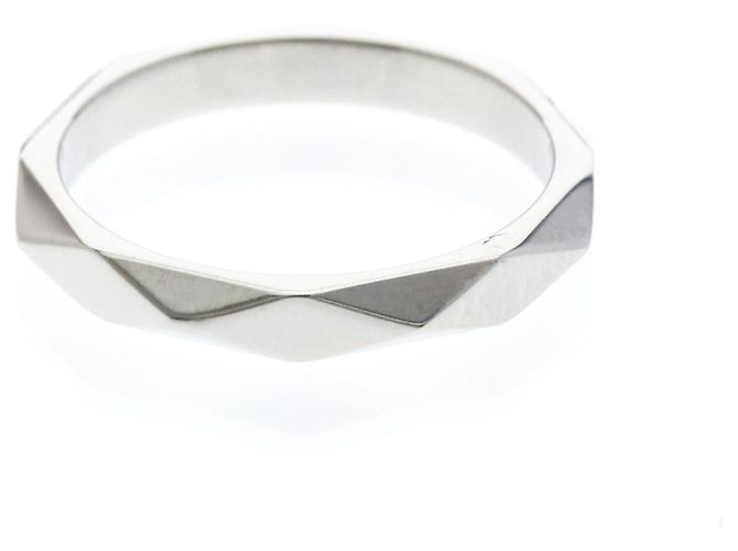 Boucheron Faceted Platinum Band Ring Silber - Ansicht 3