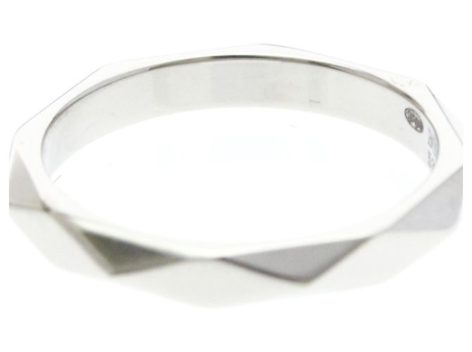 Boucheron Faceted Platinum Band Ring Silber - Ansicht 6
