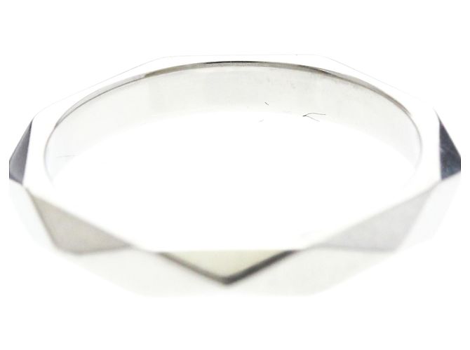 Boucheron Faceted Platinum Band Ring Silber - Ansicht 7