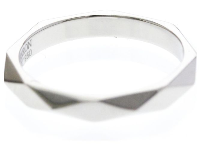 Boucheron Faceted Platinum Band Ring Silber - Ansicht 8