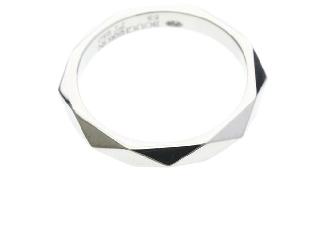 Boucheron Faceted Platinum Band Ring Silber - Ansicht 9