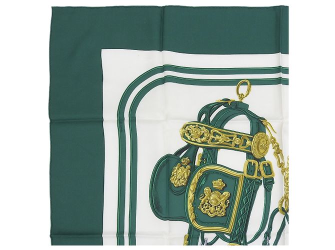 Hermès Hermes Carré 90 Brides de Gala Seidentuch Mehrfarben Grün - Ansicht 2